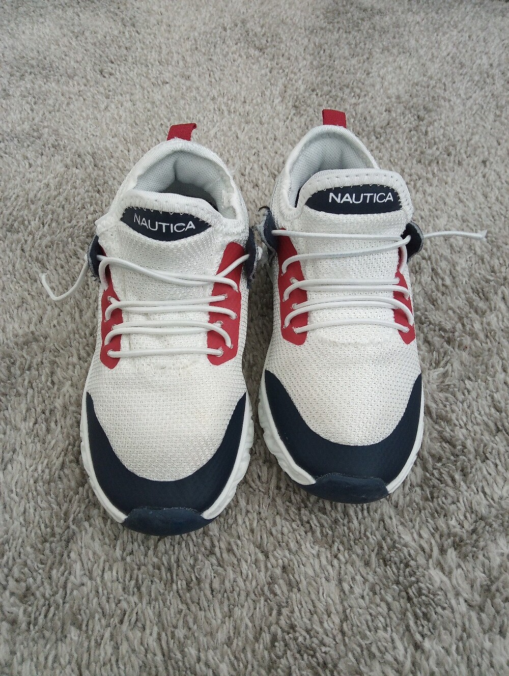 Toddler Boy Nautica Kids White Navy and Red Sport Sneakers - Size 12